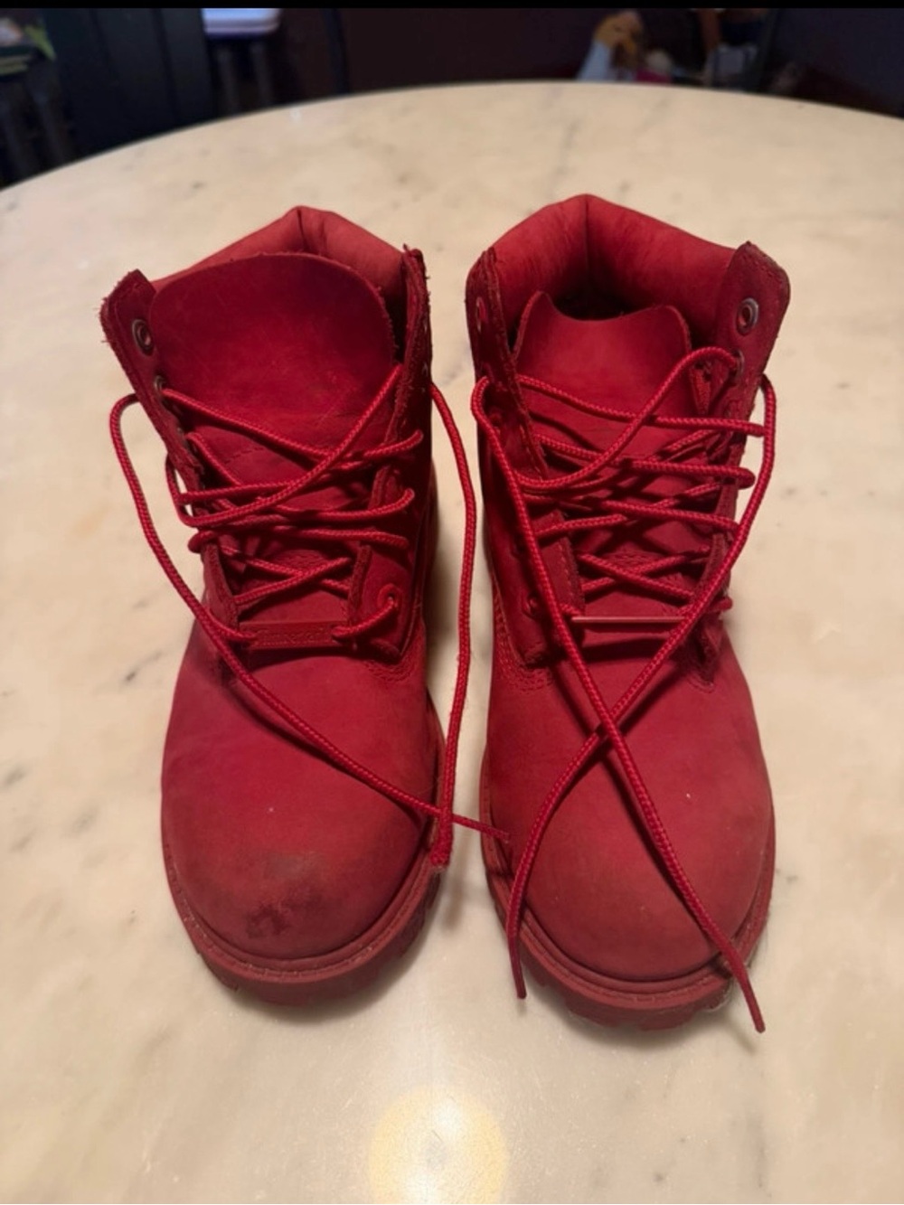 Timberland Juniors Red Lace-Up Boots